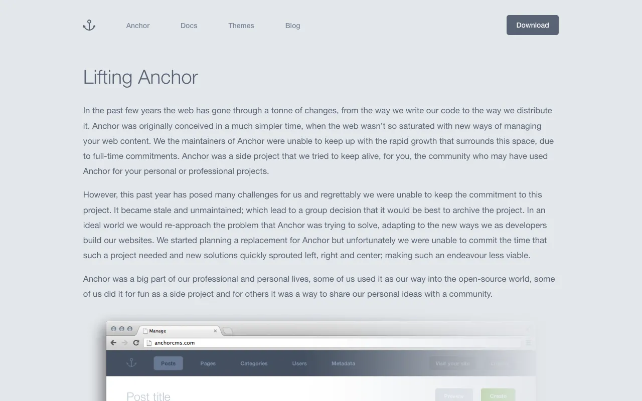 Captura de Anchor, tomada de su sitio web oficial