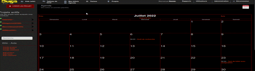 Captura de Bugs publicada por el propio proyecto