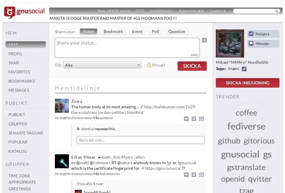 Captura de GNU social