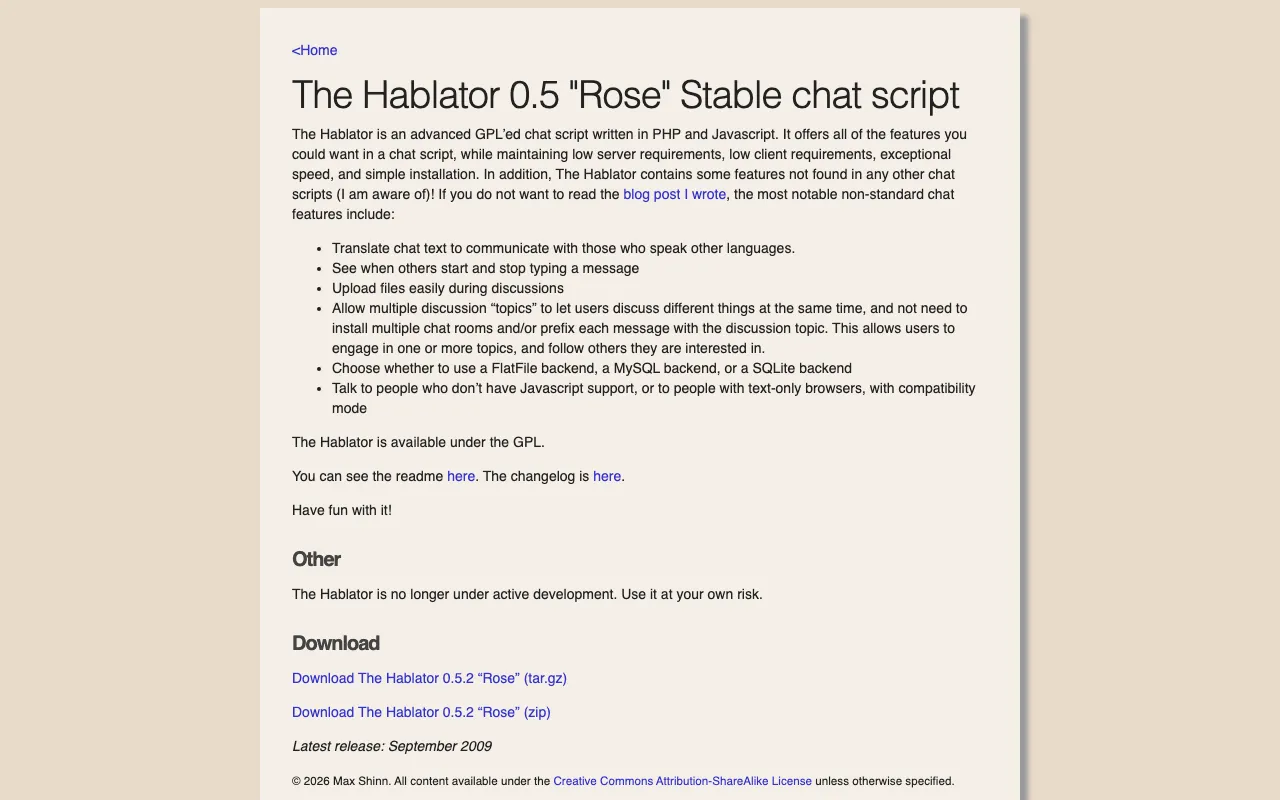 Captura de Hablator, tomada de su sitio web oficial