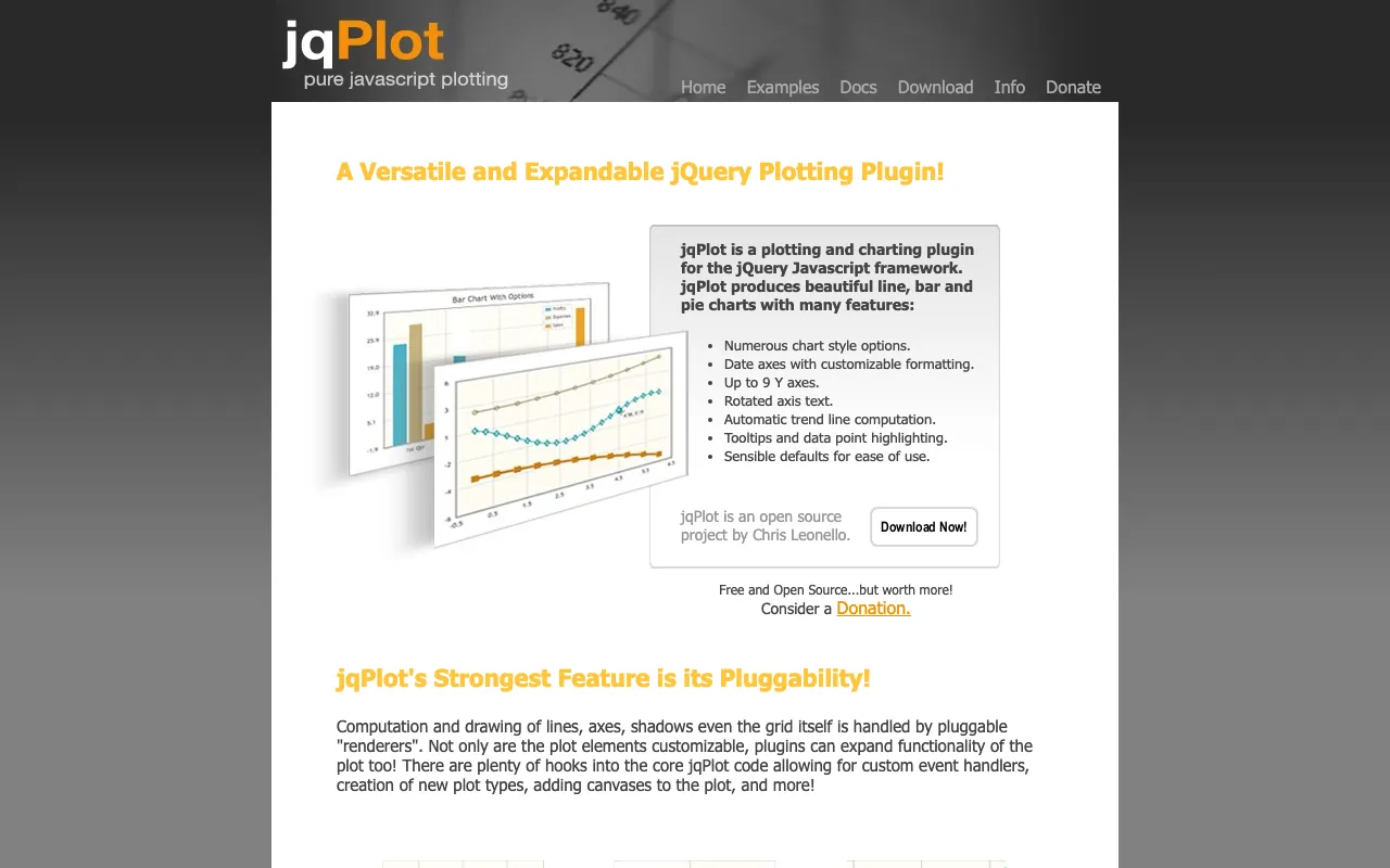 Captura de jqPlot, tomada de su sitio web oficial