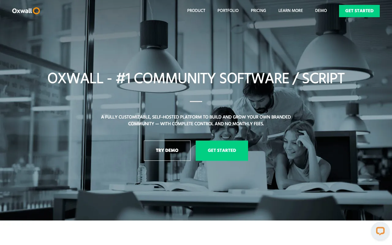 Captura de Oxwall, tomada de su sitio web oficial