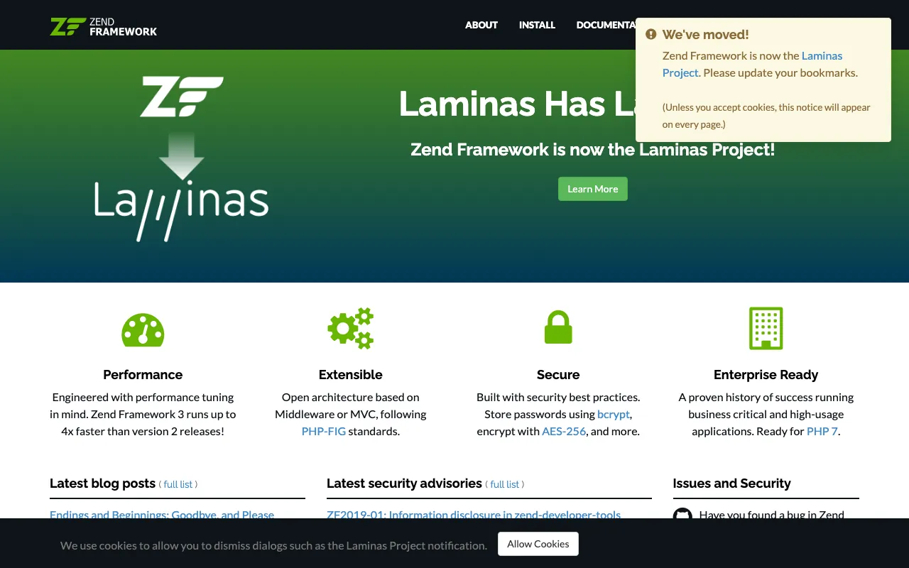 Captura de Zend, tomada de su sitio web oficial