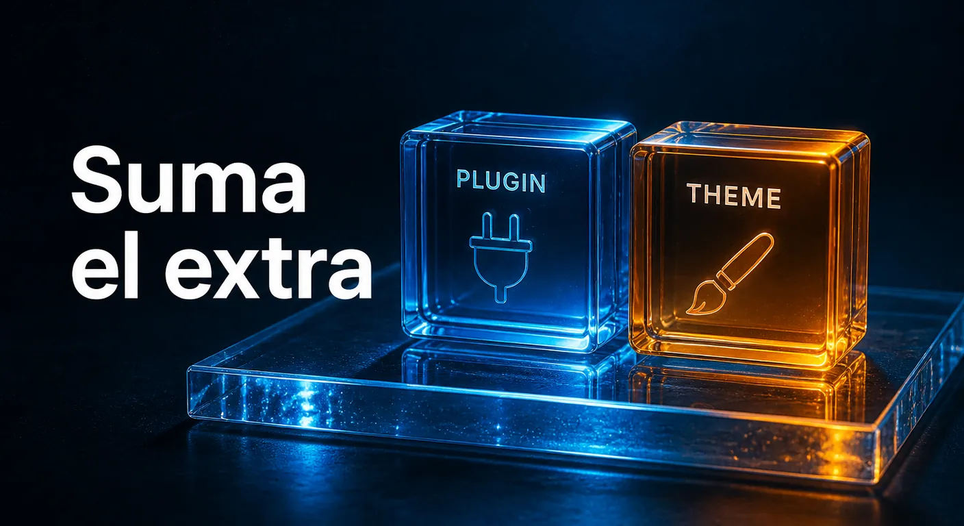 Dos cubos de cristal junto al sitio: suma el extra