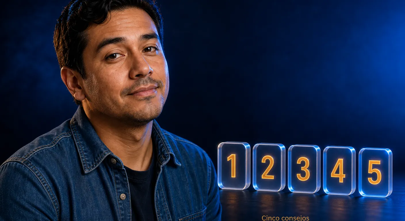 Cinco fichas de cristal numeradas: consejos para el sitio