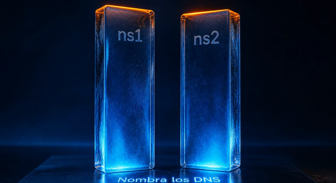 Dos pilares de cristal ns1 y ns2: nombra los DNS