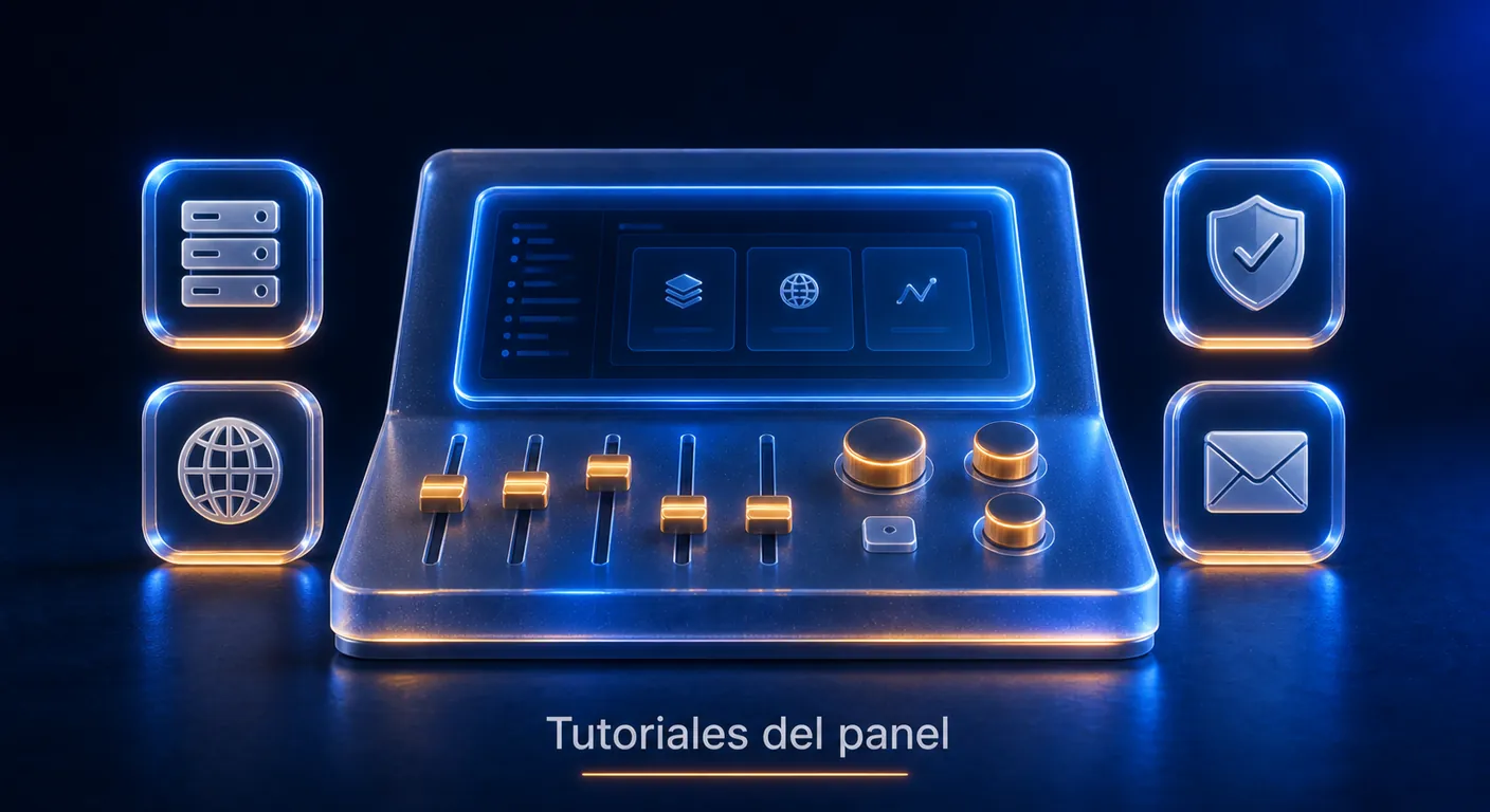 Consola de cristal: tutoriales del panel de hosting