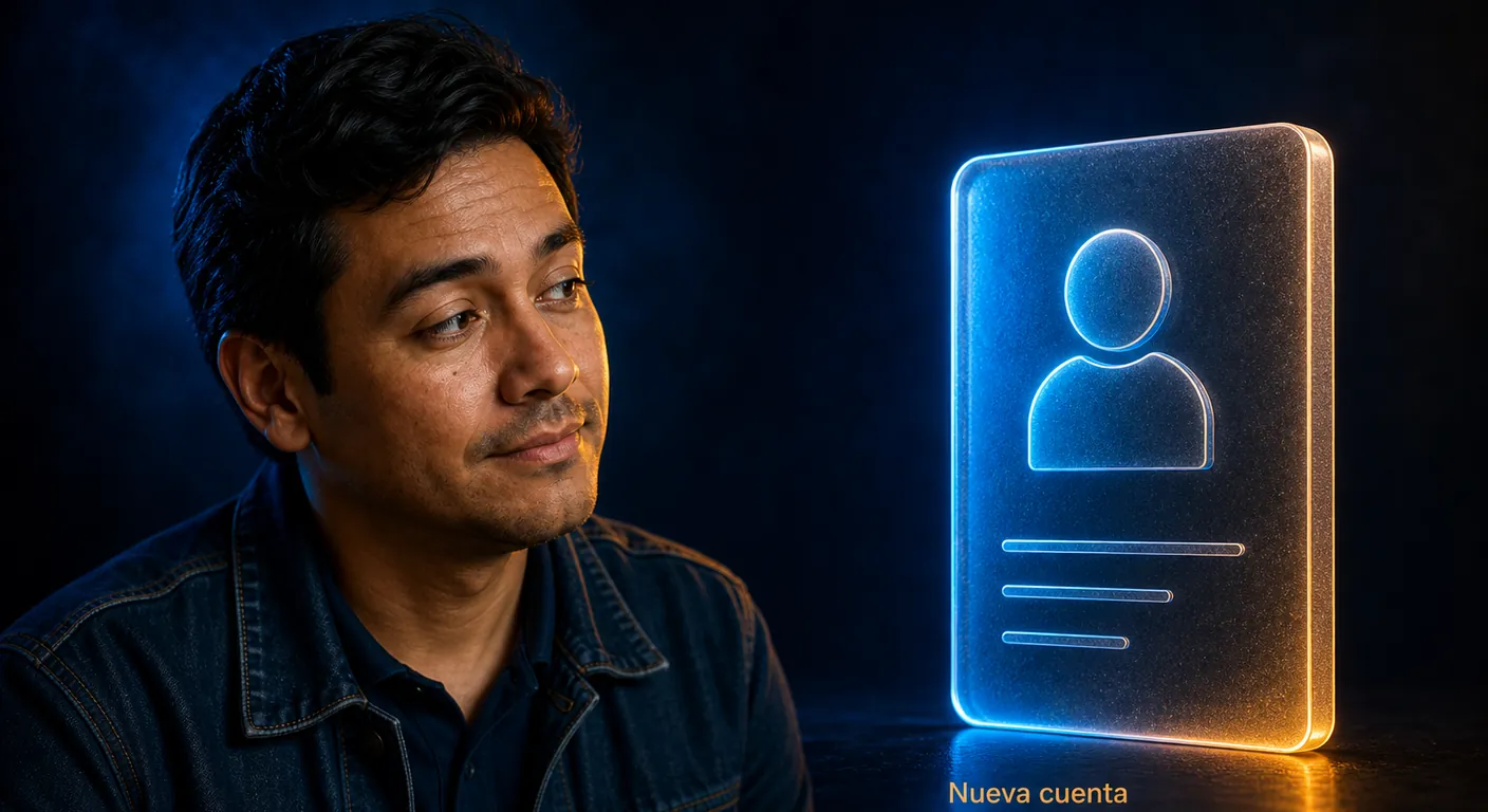 Placa de cuenta nueva en cristal: crear una cuenta en el panel