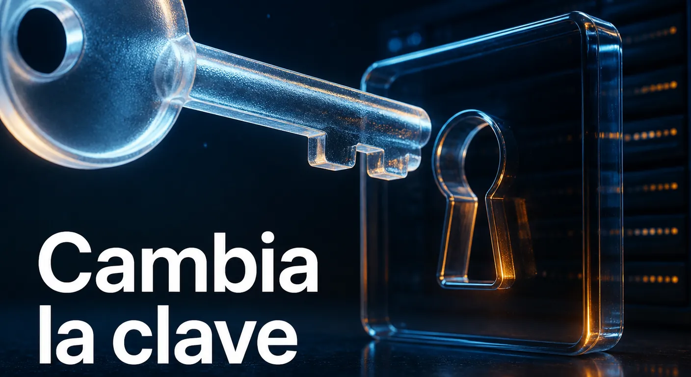 Llave de cristal en la cerradura del sitio: cambia la clave