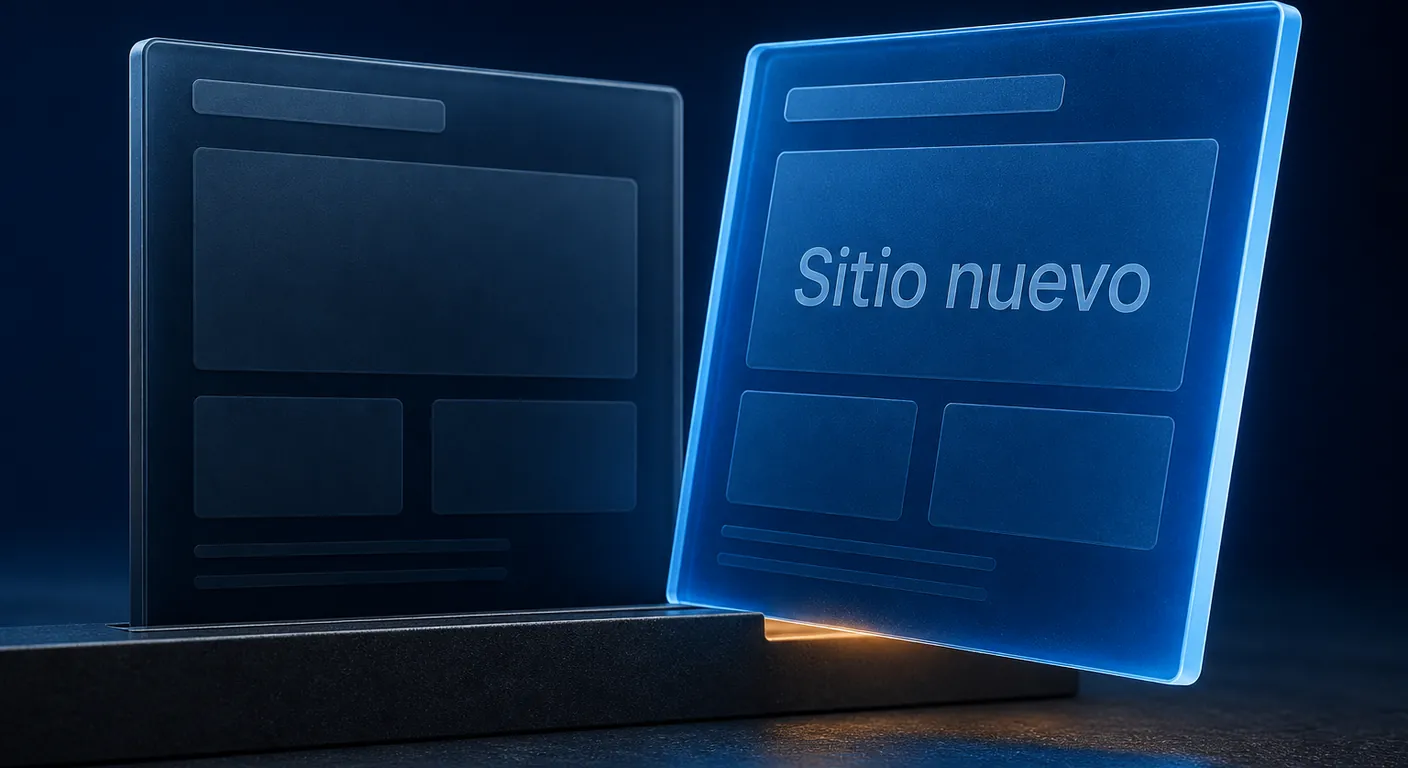 Segundo sitio de cristal deslizándose junto al primero: sitio nuevo en SitePad