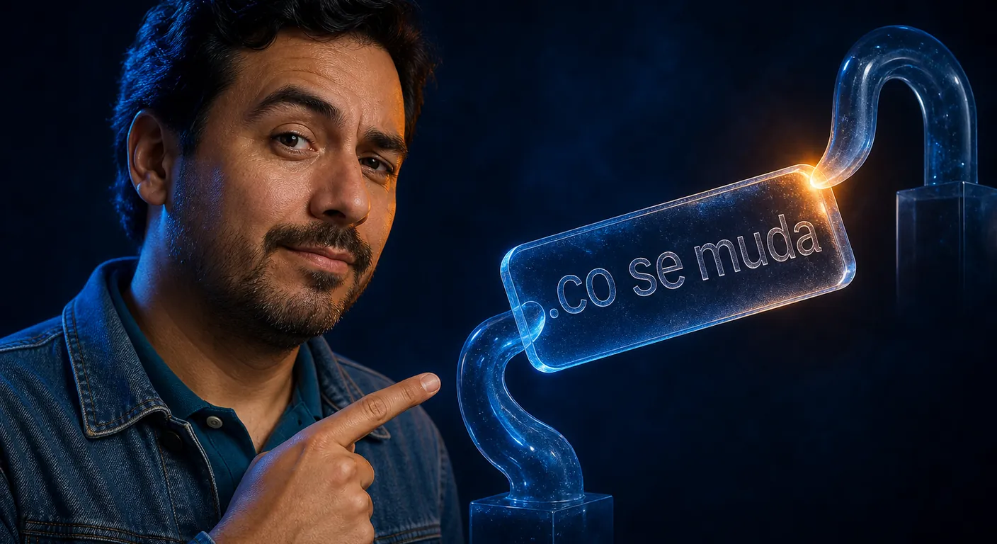 A crystal . Texto en escena: .co se muda