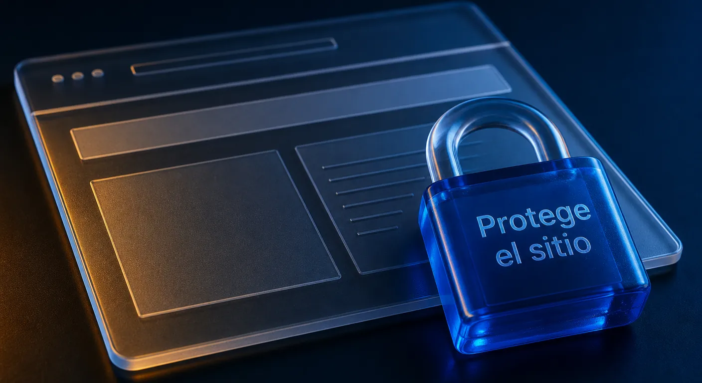 Candado de cristal sobre el sitio: proteger el sitio en SitePad