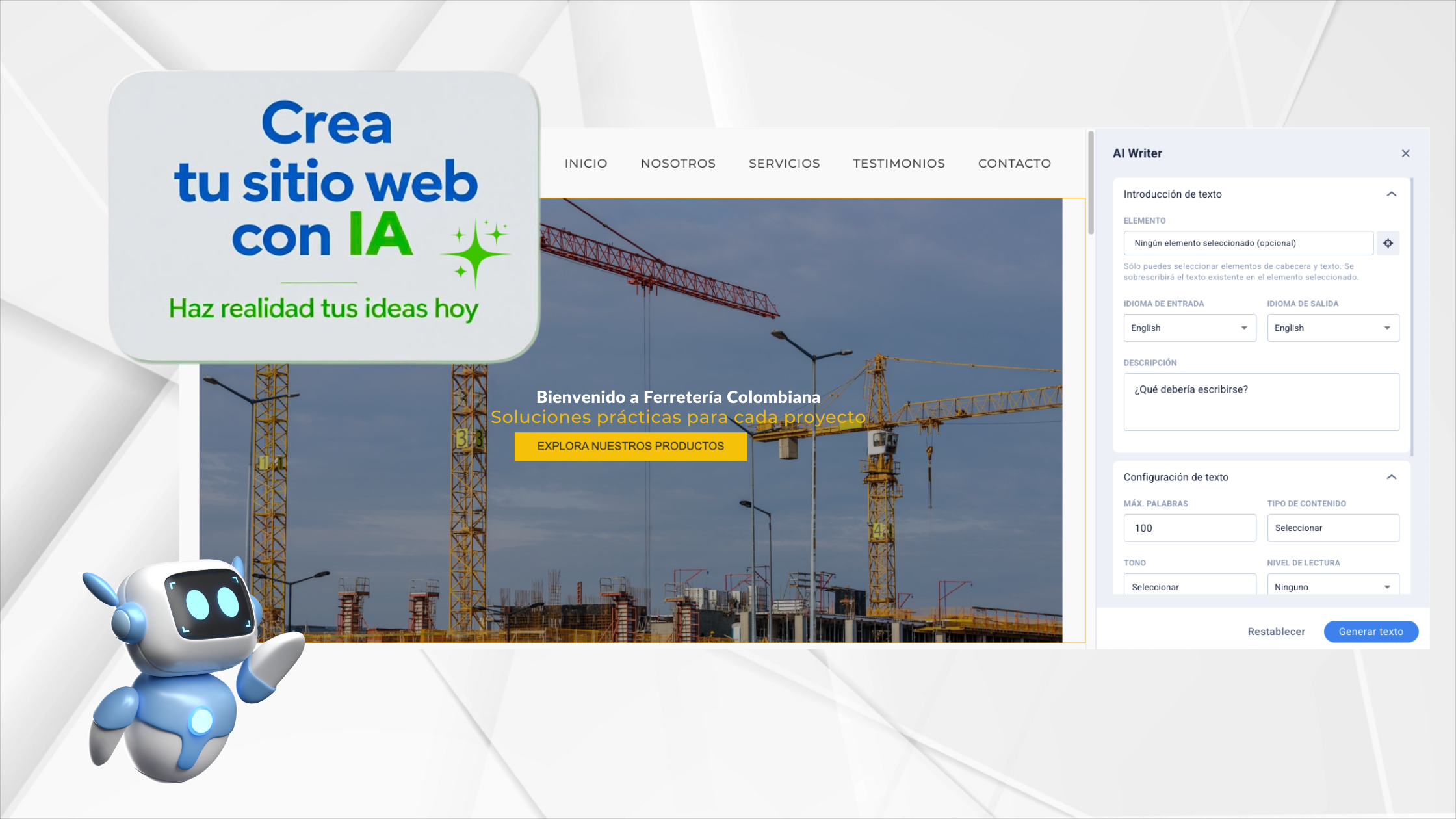 “No sabía nada de diseño, pero con esta herramienta pude crear mi página web en tan solo 5 minutos. Fue tan fácil que parecía magia solo escribí mi idea y la IA hizo todo el trabajo por mí.” (10)