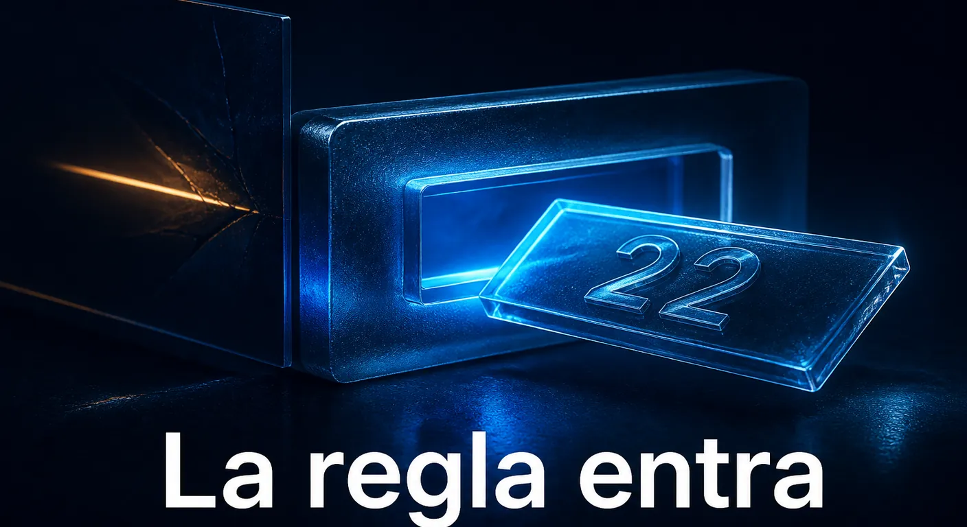 Placa de cristal 22 encajando en la ranura del firewall: la regla entra