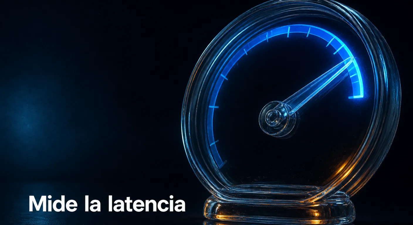 Aguja de cristal sobre el arco: mide la latencia