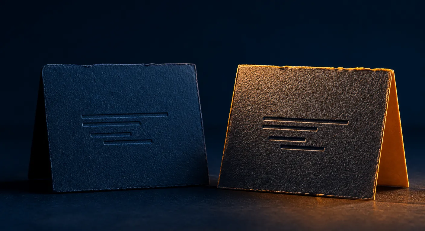 Dos tarjetas de papel: el nombre de dominio que eliges importa